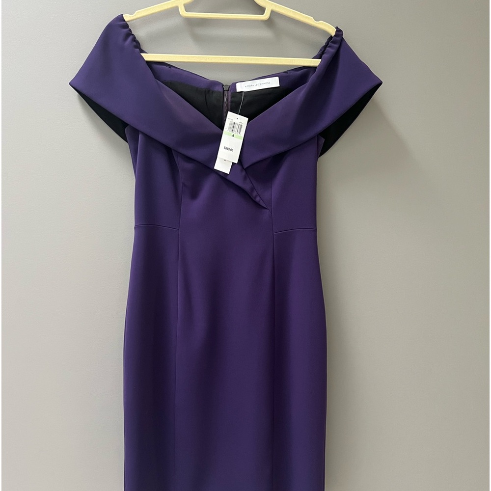 Kimora Lee Simmons ,size 8 , purple dress , off or on shoulder almost new